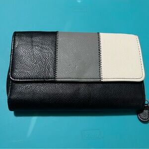 Stylish Black, Gray, and White Women's Wallet